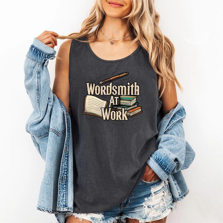 Wordsmith At Work Vintage Writer & Author Pen Book Lover Comfort Colors Tank Top