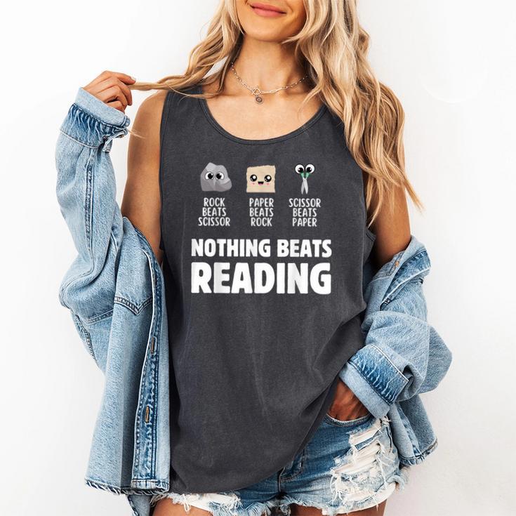 Nothing Beats Reading Librarian Book Bookworm Comfort Colors Tank Top