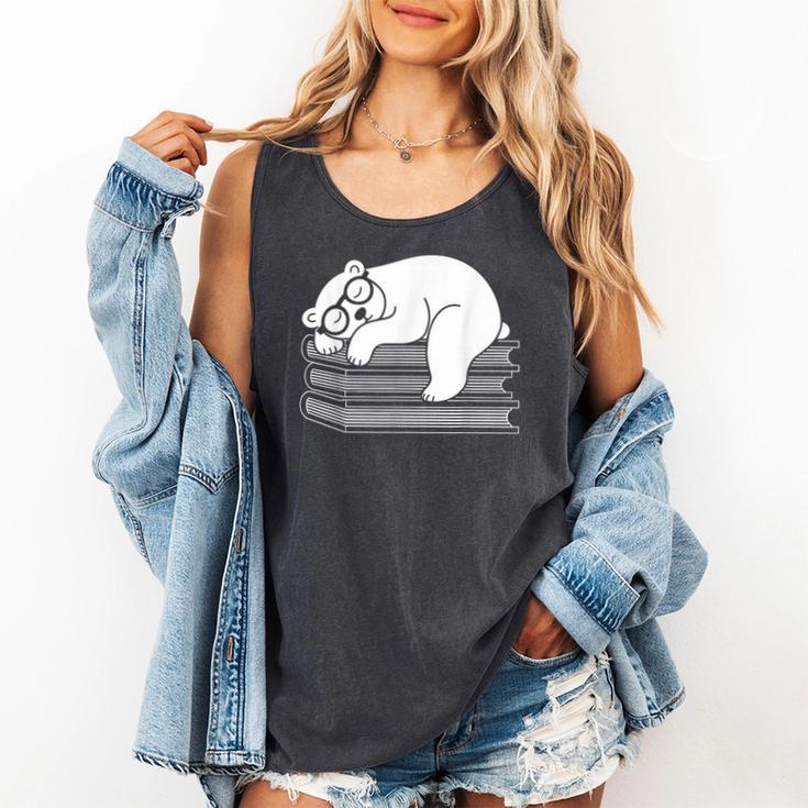 Polar Bear Reading Book Pajama Sleep Comfort Colors Tank Top