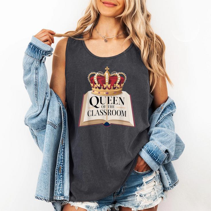 Queen Of The Classroom Appreciation Royal Crown Book Comfort Colors Tank Top