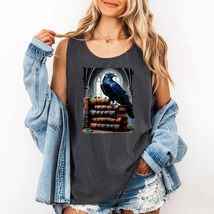 Raven On A Stack Of Books Wisdom Of Odin Comfort Colors Tank Top