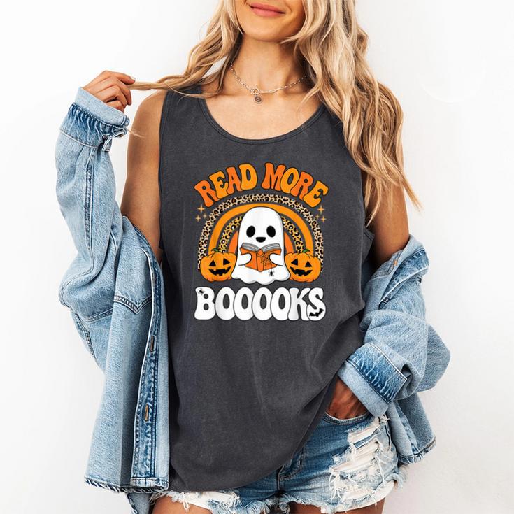 Read More Books Booooks Ghost Pumpkin Cute Teacher Halloween Comfort Colors Tank Top