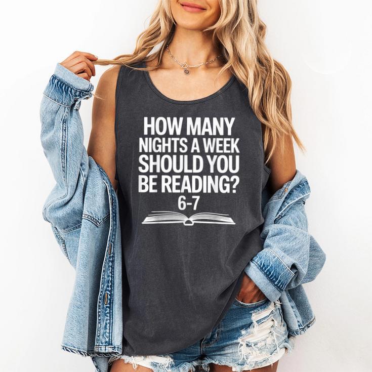 Reading Meme 6 To 7 Nights a Week Book Appreciation Comfort Colors Tank Top