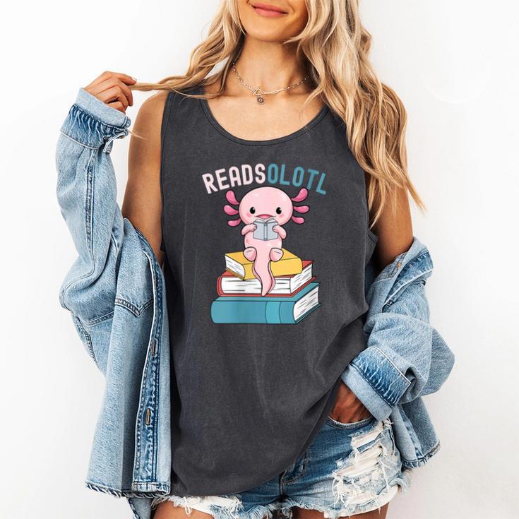 Reads Alotl Shirt Kids Readsolotl Read Axolotl Shirt Books Comfort Colors Tank Top