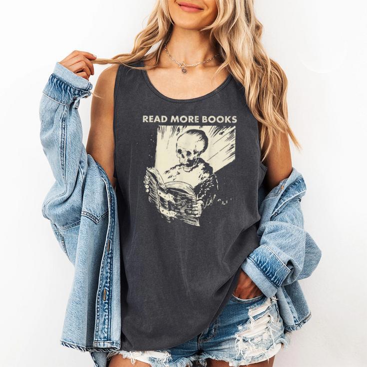 Skeleton Read More Books Comfort Colors Tank Top