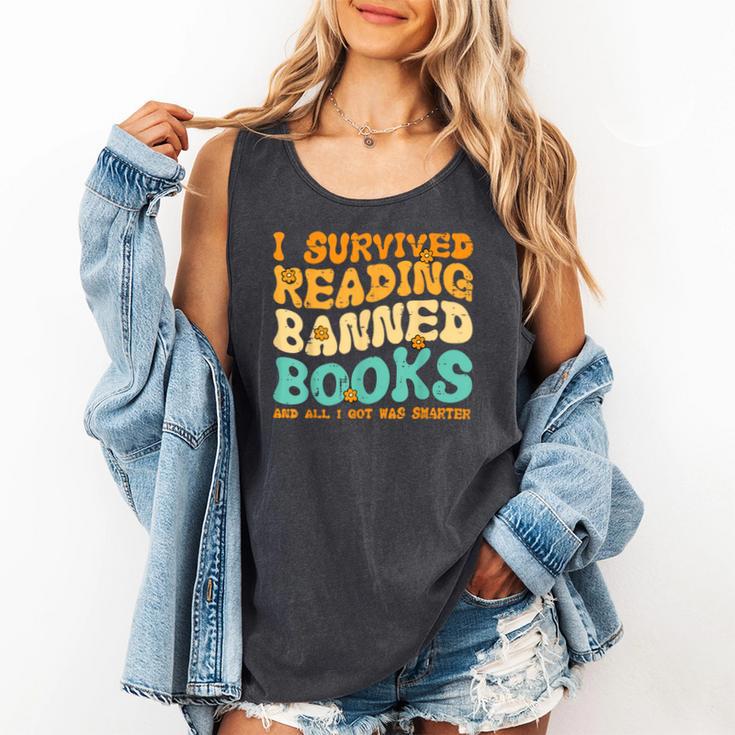 I Survived Reading Banned Books Read Librarian Men Women Comfort Colors Tank Top