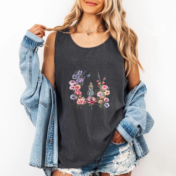 Wonderland Garden & Vintage Textbook Comfort Colors Tank Top