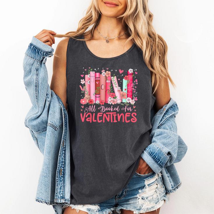 All Booked For Valentine Book Reading Women Girl Teacher Comfort Colors Tank Top