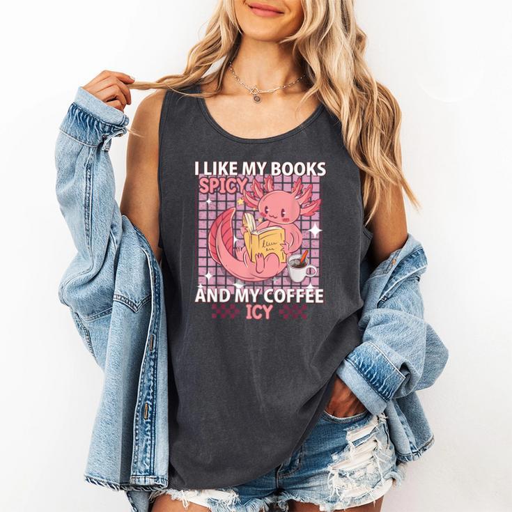 I Like My Books Spicy And My Coffee Icy Librarian Comfort Colors Tank Top