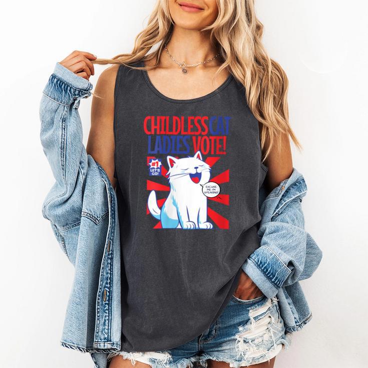 Childless Cat Ladies Vote Kamala Harris Cute Comic Book Cat Comfort Colors Tank Top Childless Cat Ladies Vote Kamala Harris Cute Comic Book Cat Comfort Colors Tank Top