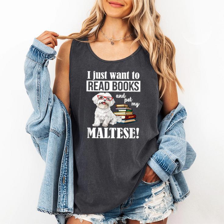 Cute Glasses Read Books & Pet My Maltese Lover Comfort Colors Tank Top