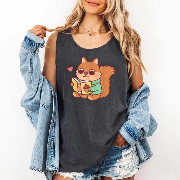 Cute Squirrel Reading A Book Lovers Anime Kawaii Women Kids Comfort Colors Tank Top Cute Squirrel Reading A Book Lovers Anime Kawaii Women Kids Comfort Colors Tank Top
