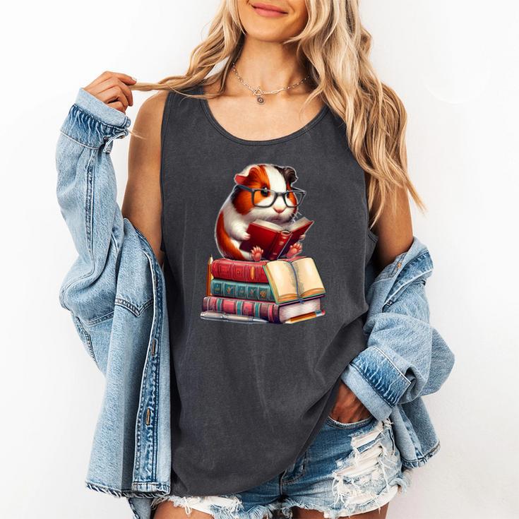 Guinea Pig Reading Books Matching Bookworm Readers Librarian Comfort Colors Tank Top