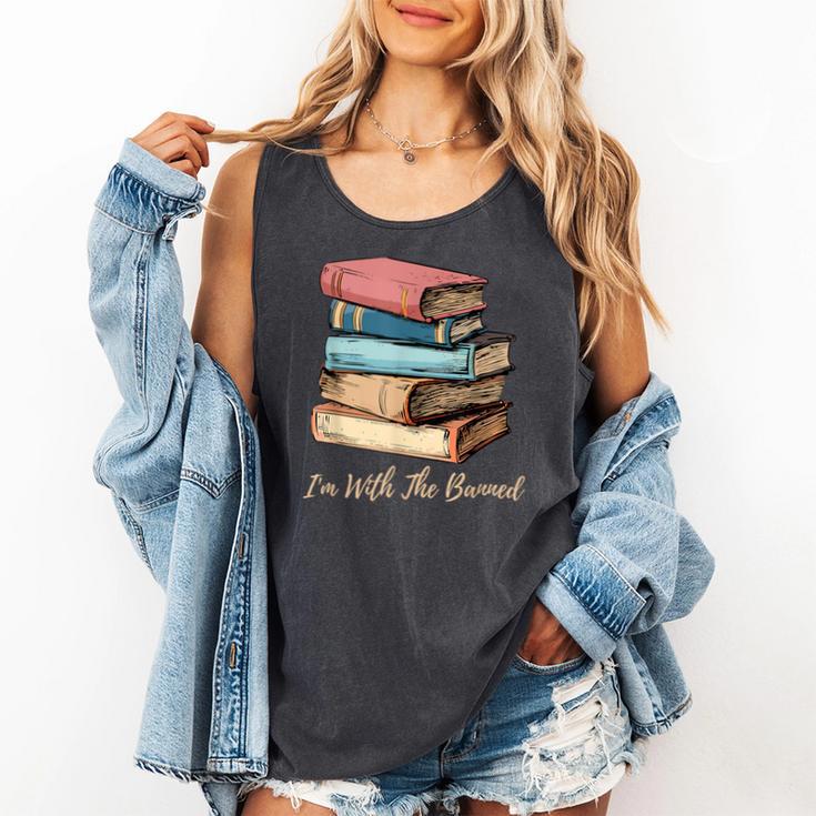I'm With The Banned Read Banned Books Bookworm Men Women Comfort Colors Tank Top