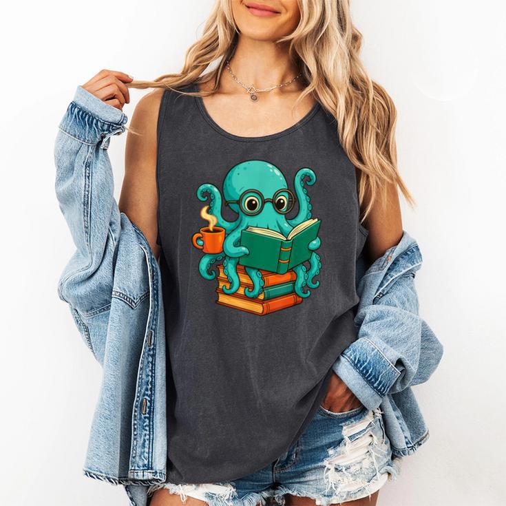 Octopus Reading Book Reading Bookworm Reader Comfort Colors Tank Top Octopus Reading Book Reading Bookworm Reader Comfort Colors Tank Top