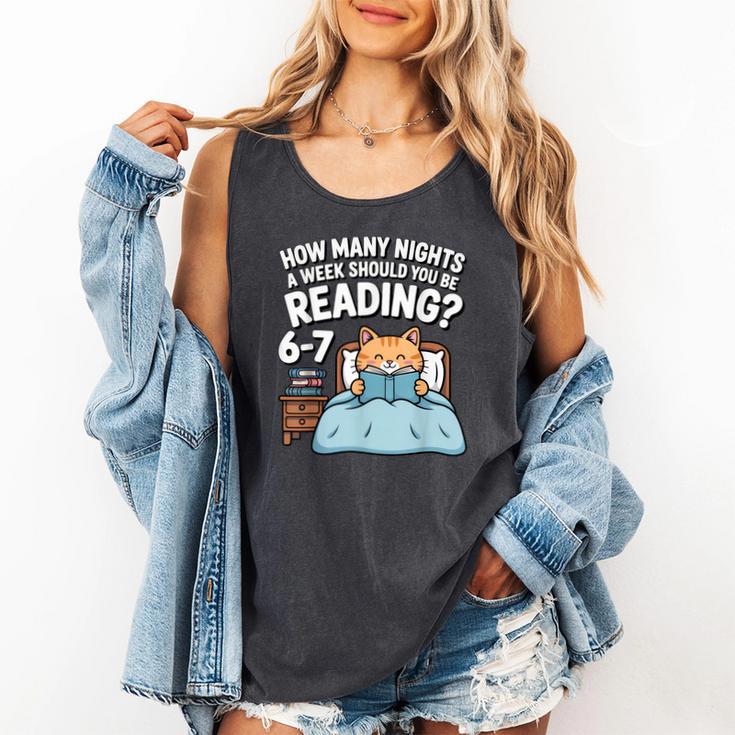 Orange Cat Reading Book 67 Six Seven Meme Comfort Colors Tank Top
