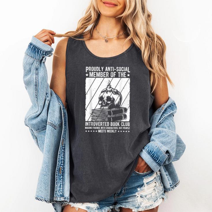 PROUDLY ANTI-SOCIAL MEMBER OF THE Introverted Book Club Comfort Colors Tank Top PROUDLY ANTI-SOCIAL MEMBER OF THE Introverted Book Club Comfort Colors Tank Top