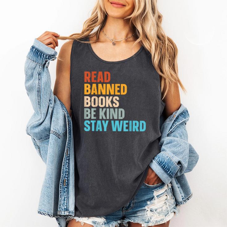 Read Banned Books Be Kind Stay Weird Comfort Colors Tank Top
