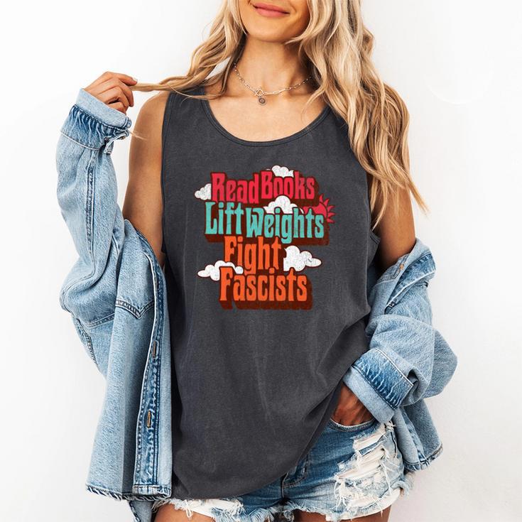 Read Books Lift Weights Fight Fascists Reading No Kings Premium Tri-Blend Comfort Colors Tank Top