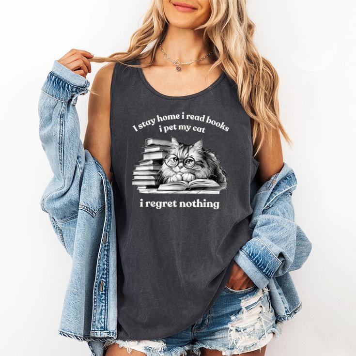 Retro I Stay Home I Read Books I Pet My Cat I Regret Nothing Comfort Colors Tank Top Retro I Stay Home I Read Books I Pet My Cat I Regret Nothing Comfort Colors Tank Top