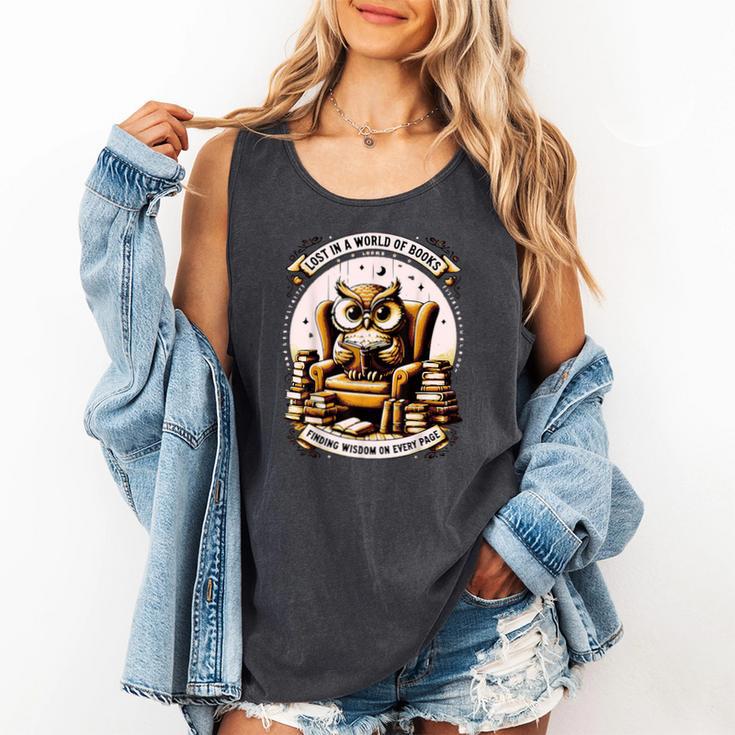 Wise Owl Reading Books Comfort Colors Tank Top Wise Owl Reading Books Comfort Colors Tank Top