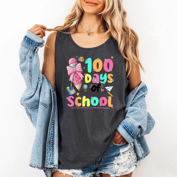 100th Day Of School Teacher Books 100 Days Of School Women Comfort Colors Tank Top