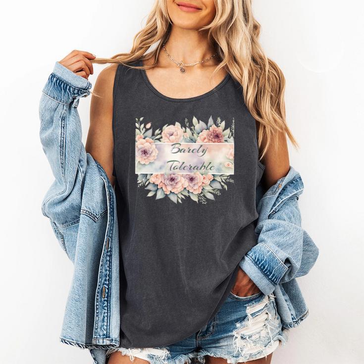 Barely Tolerable Book Floral Bookworm Lover Bookish Premium Comfort Colors Tank Top