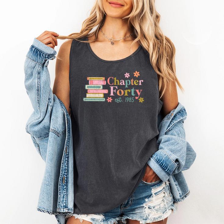 Chapter Forty 40 Years Old 40th Birthday Book Lover Comfort Colors Tank Top