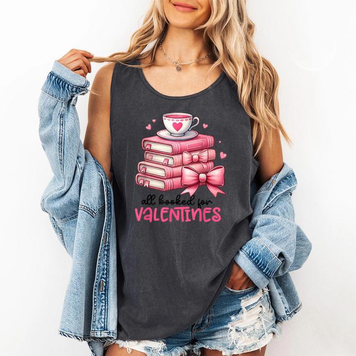Retro Groovy Valentine Men Women Kid Tees By Emily All Booked For Valentines Book Reading Bookworm Nerdy Comfort Colors Tank Top