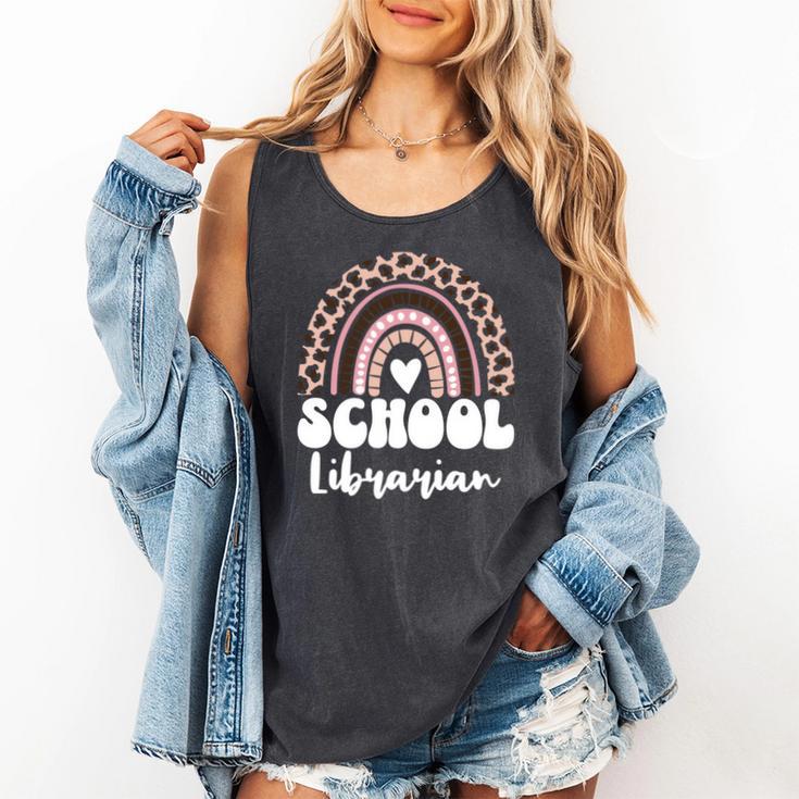 School Librarian For Women Cute Bookworm Book School Library Comfort Colors Tank Top