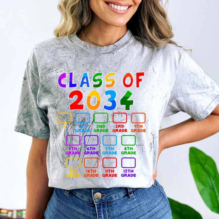 Class Of 2034 Grow With Me Graduation First Day Of School Comfort Color Blast T-Shirt