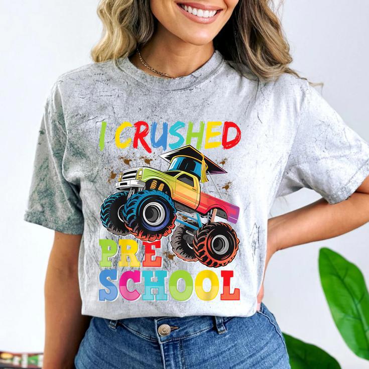 I Crushed Pre-K Monster Truck Graduation Preschool Grad 2025 Comfort Color Blast T-Shirt