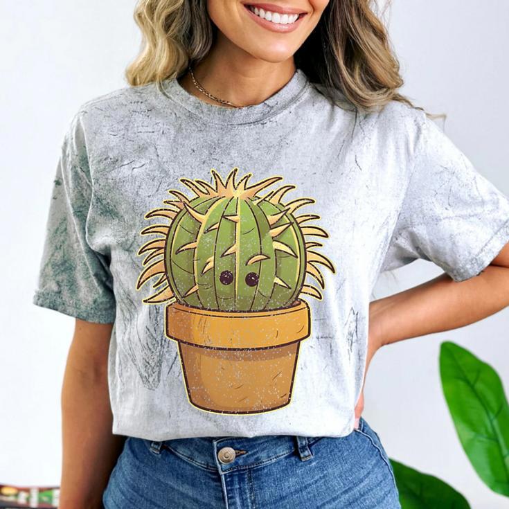 Cute Golden Barrel Cactus Introvert Distressed Comfort Color Blast T-Shirt