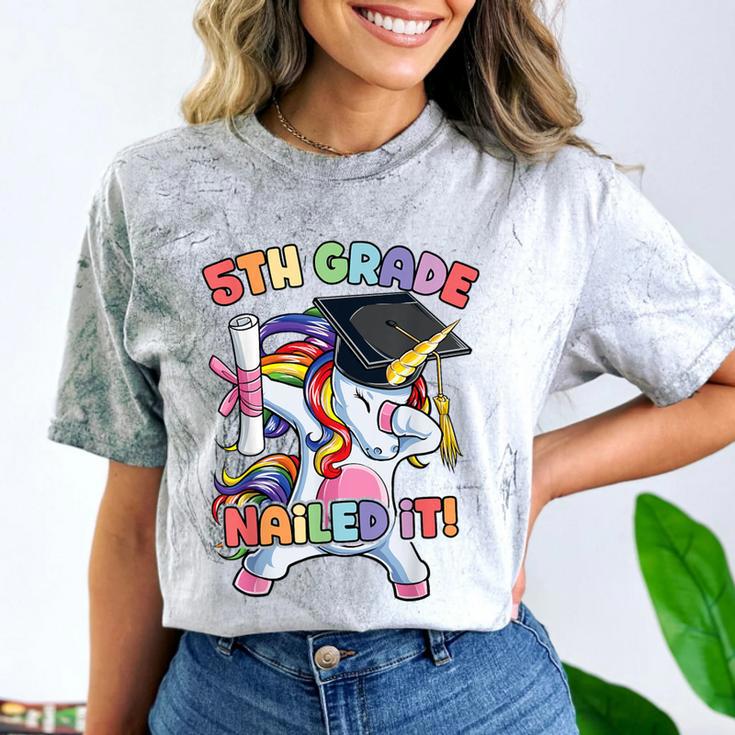 Dabbing 5th Grade Unicorn Graduation Class Of 2020 Nailed It Comfort Color Blast T-Shirt