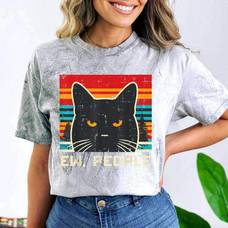 Ew People Cat Saying Introvert Women Men Kids Comfort Color Blast T-Shirt