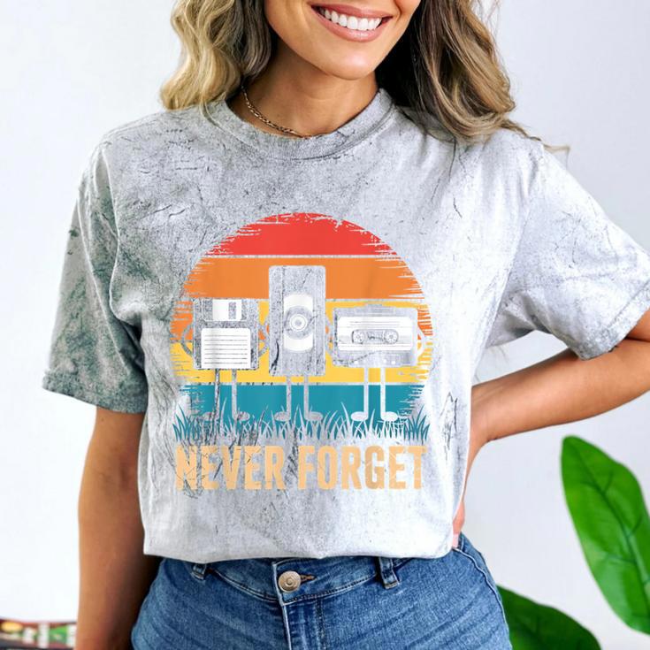 Never Forget Retro 80s 90s Floppy VHS Cassette Nostalgia Comfort Color Blast T-Shirt