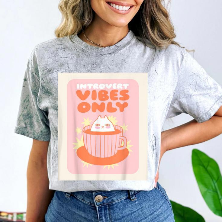 Fun Cool Cute Introvert Cat Character Quote Tea Cup For Men Women Comfort Color Blast T-Shirt