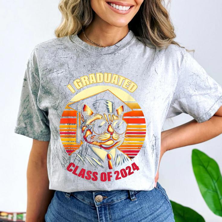 Graduation Day 2024 Graduate For School Degree College Cat Men Women Comfort Color Blast T-Shirt