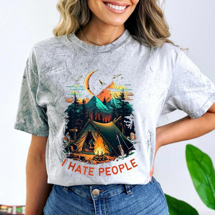 I Hate People Id Rather Be Camping Sarcastic Introvert Comfort Color Blast T-Shirt