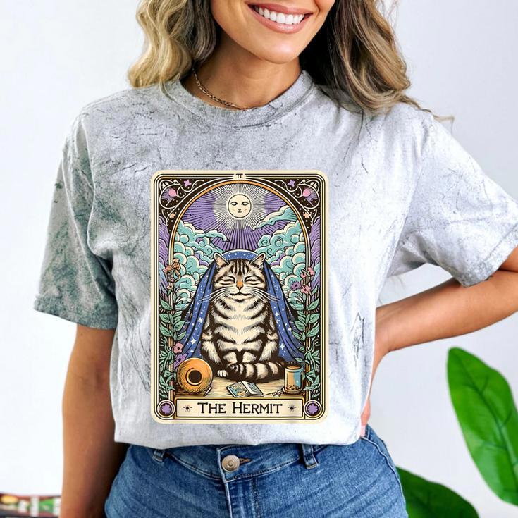 The Hermit Cat Tarot Card Introvert By Georgi Comfort Color Blast T-Shirt