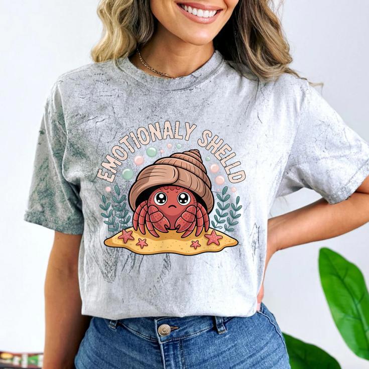 Hermit Crab Saying Emotionally Shelled Introvert Humor Comfort Color Blast T-Shirt
