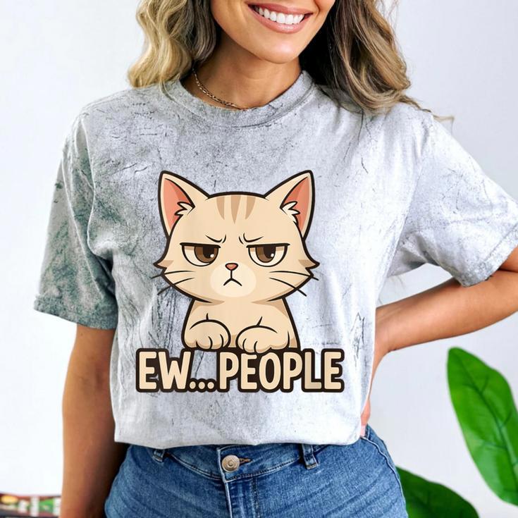 Introvert Anime Cat Ew People Comfort Color Blast T-Shirt