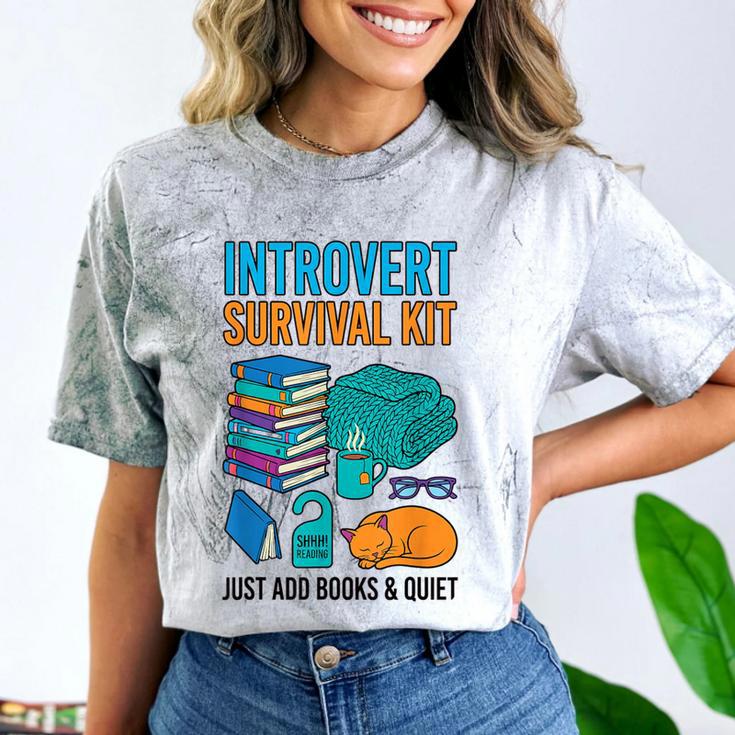 Introvert Book Lover Introvert Survival Kit Comfort Color Blast T-Shirt
