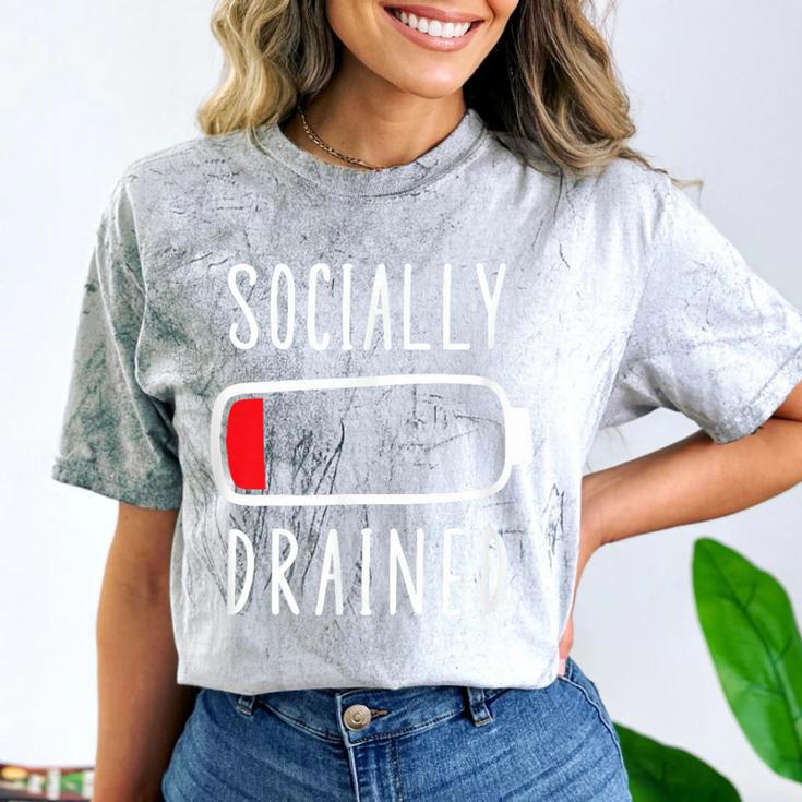Introvert Socially Drained Battery Comfort Color Blast T-Shirt