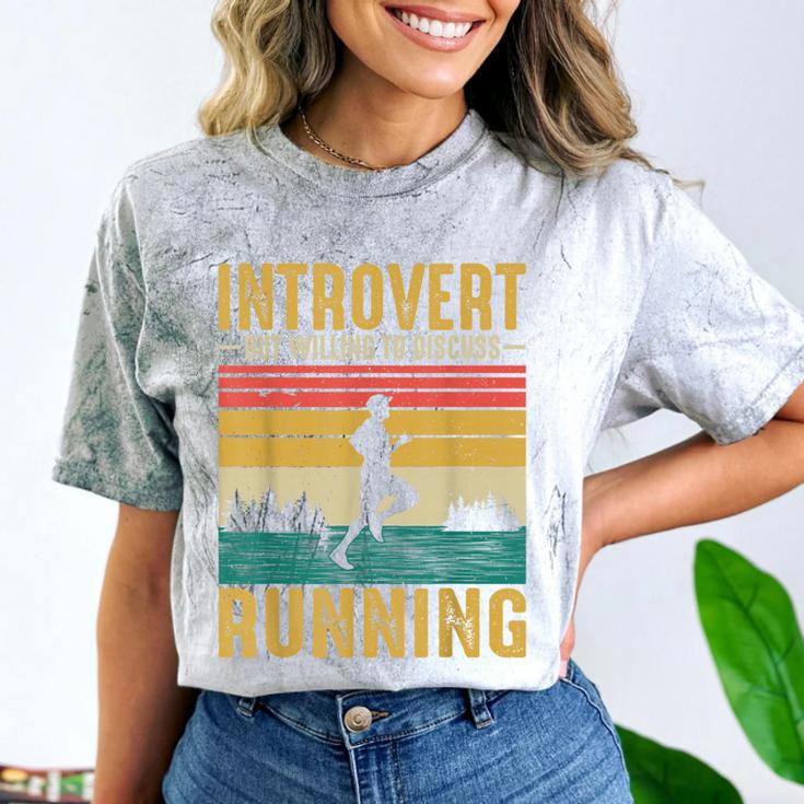 Introvert But Willing To Discuss Running Comfort Color Blast T-Shirt