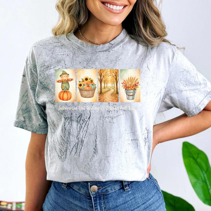 Introverted But Willing To Discuss Fall Vibes Autumn Pumpkin Comfort Color Blast T-Shirt