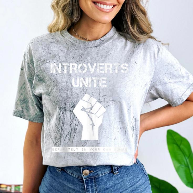 Introverts Unite Separately In Your Own Homes Sarcasm Comfort Color Blast T-Shirt