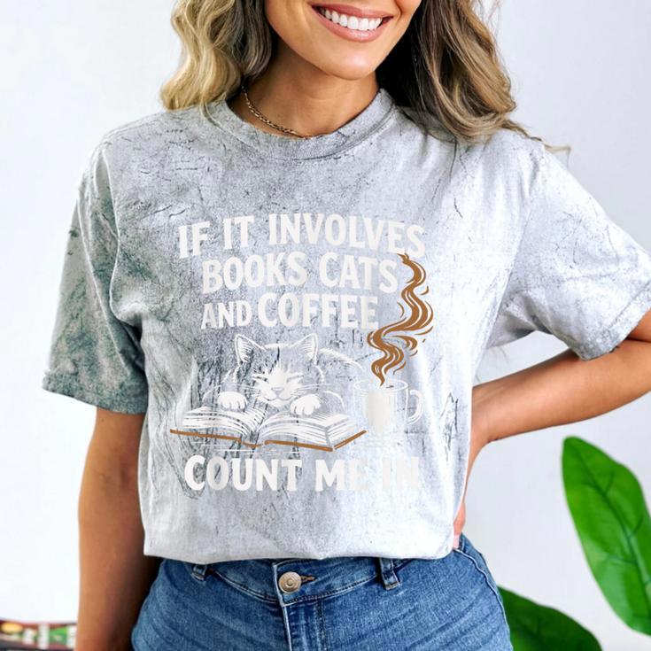 If It Involves Cats Books Coffee Introvert Pet Lover Comfort Color Blast T-Shirt