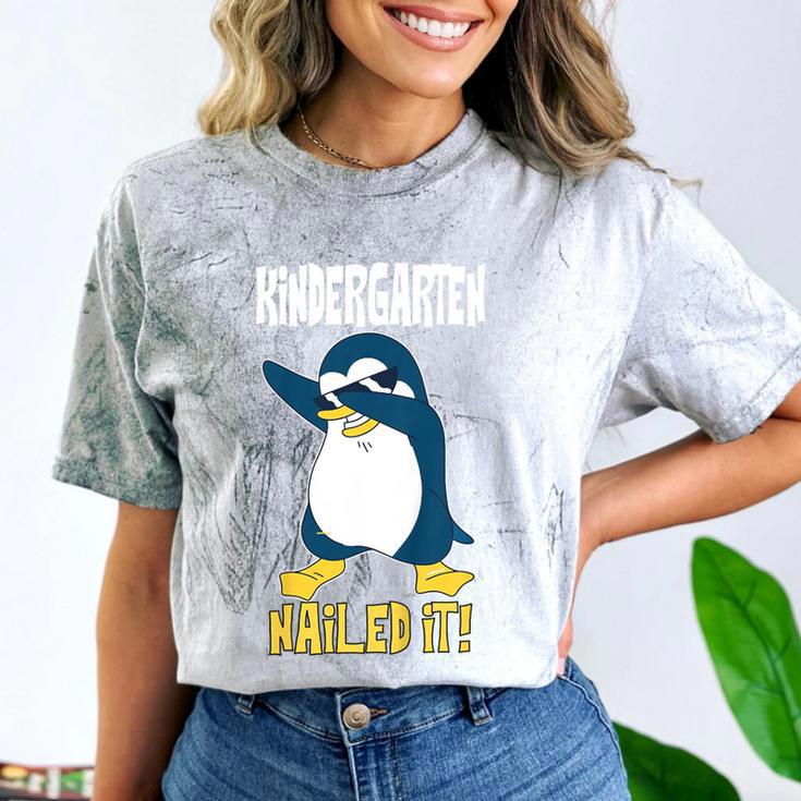 Kids Kindergarten Dabbing Penguin Nailed It Graduation Class 2021 Comfort Color Blast T-Shirt