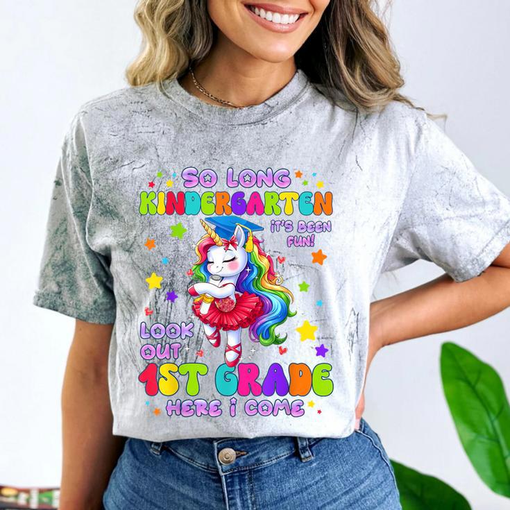 Kindergarten Graduation 2025 Graduate Girls Unicorn 1st Grad Comfort Color Blast T-Shirt